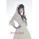Surface Spell Gothic White Crystal Black Agate Chiffon Blouse